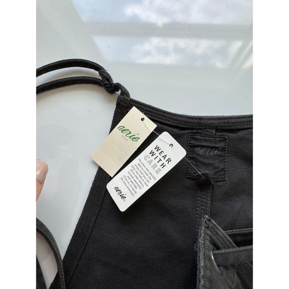 NWT Aerie Double Strap Shortall Smoked Gray Size Small Overall Shorts - Picture 7 of 12